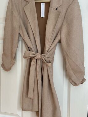 Neutral Tie-Waist Wrap Coat